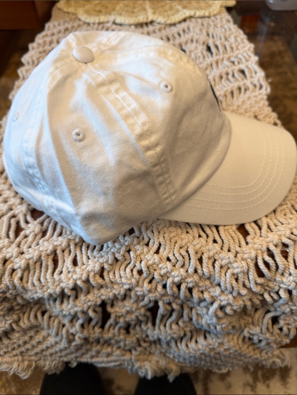 Polo by Ralph Lauren White Baseball Cap with Navy Polo Player Logo - Picture 5 of 5